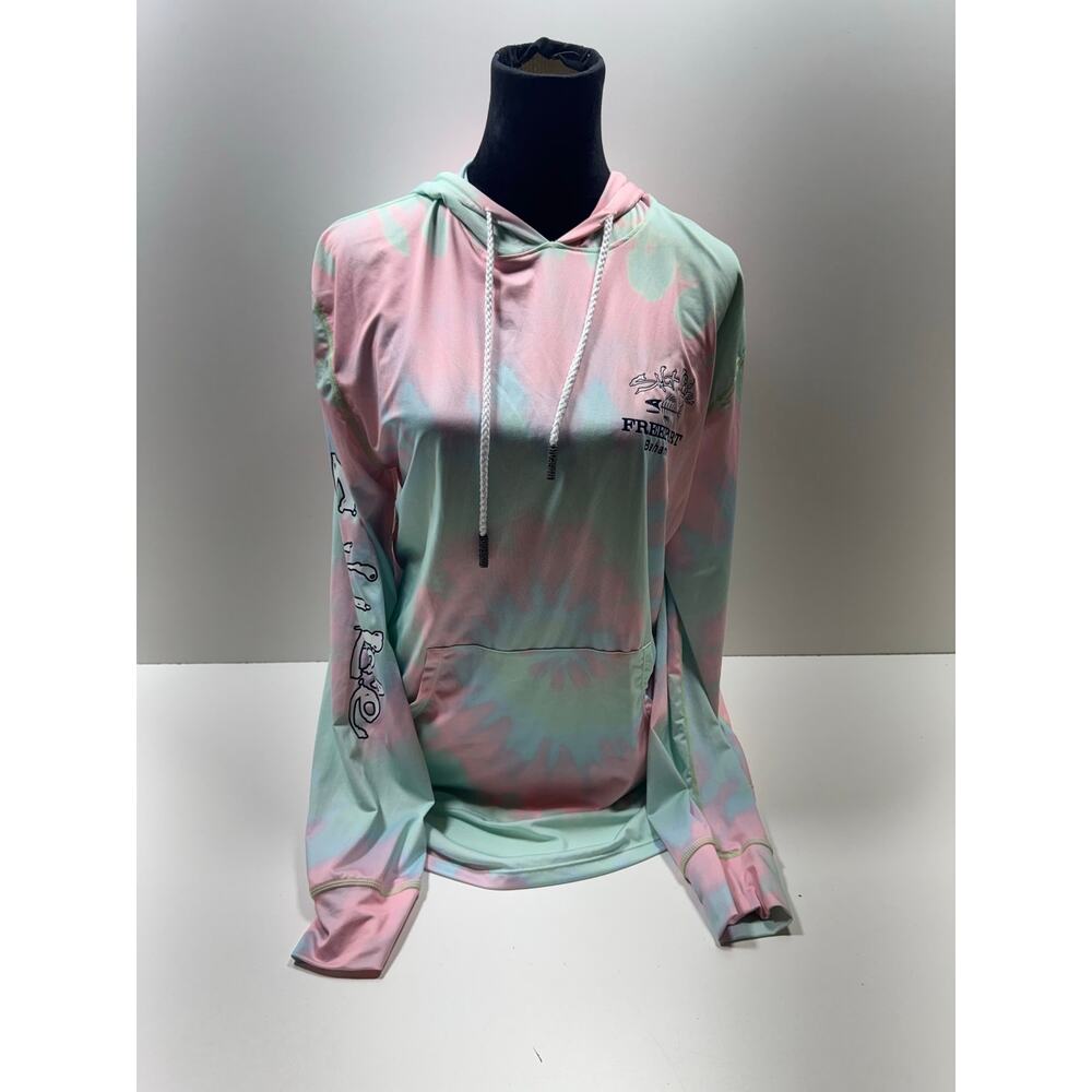 Salt Life Tye Dye Long Sleeve Performance Hoodie Freeport Bahamas UPF 50 Sz XL